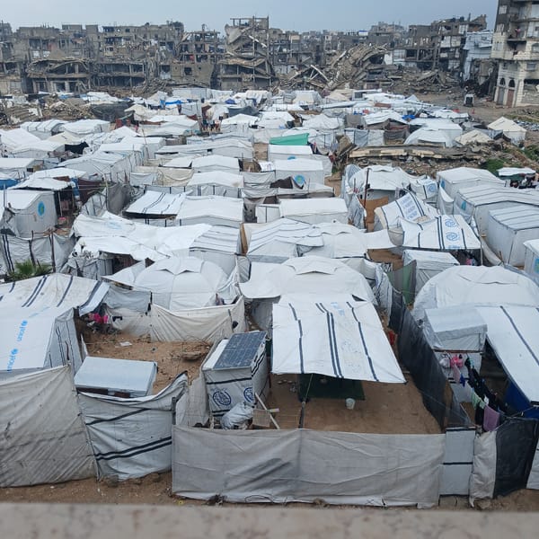 Gaza City shows extensive destruction with temporary settlements