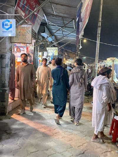 Evening market activity captured in central Kandahar, Afghanistan