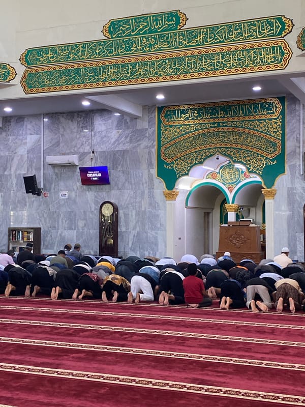 Dhuhr prayers and café drinks in Lhokseumawe, Aceh
