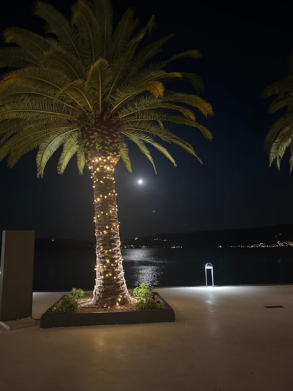 Nighttime details from a Tivat evening in Montenegro