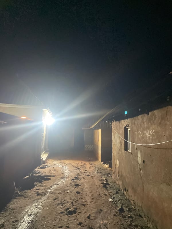 Night streets and wall paintings from Kurunduma, Nigeria