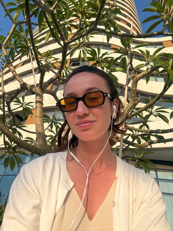 Woman photographed outdoors in Tel Aviv