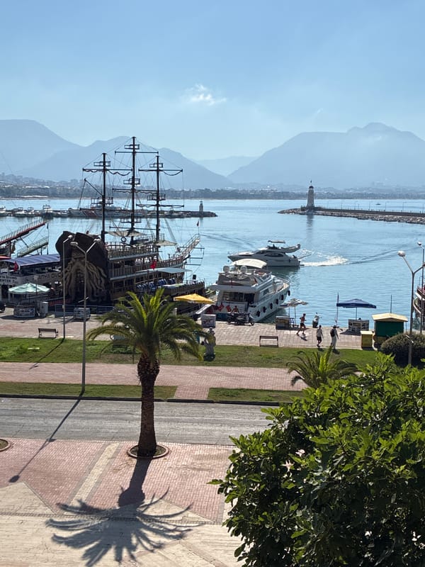 Alanya harbor on a sunny summer morning