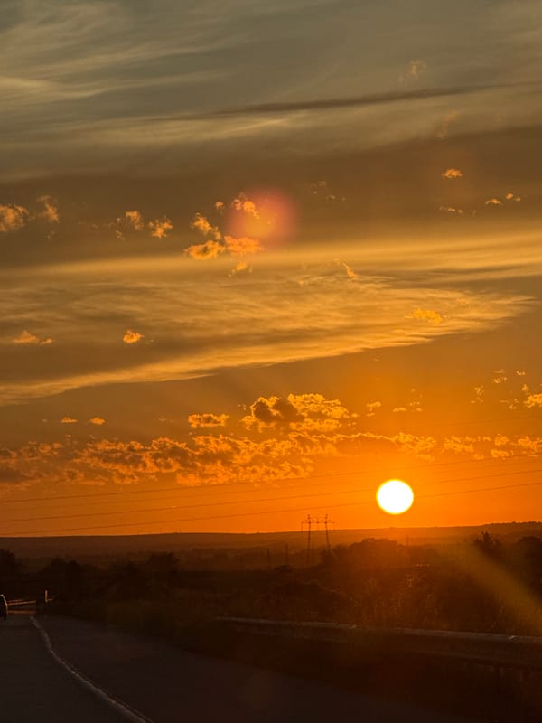 Sunset over rural countryside near Shumen, Bulgaria