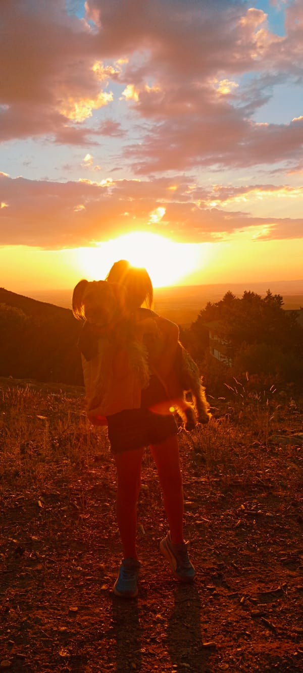 Sunset evening across the Sierra de Guadarrama foothills