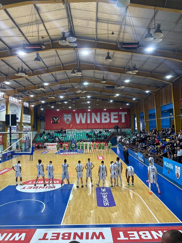Basketball game played at BC Spartak Pleven court in Bulgaria