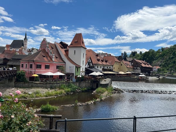 Sunny afternoon around Český Krumlov's castle and river