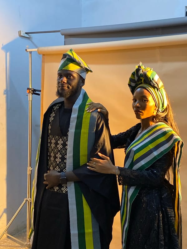 Traditional attire portrait session at a Jos studio