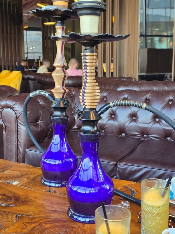 Afternoon hookah lounge session documented in Burgas, Bulgaria