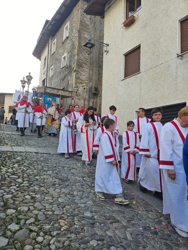 Religious procession and mass held in Pontagna, Italy