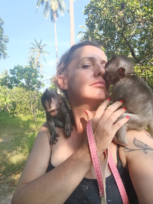 Morning dog walks and selfies captured in rural Thailand