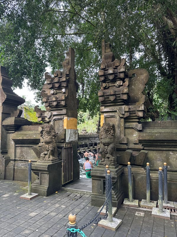 Morning ritual bathing observed at Tirta Empul Temple, Bali