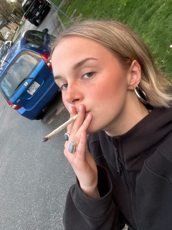 Young person smoking in Vancouver early morning hours