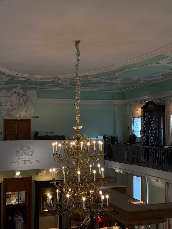 Tourist documents diverse museum exhibits during Saint Petersburg visit