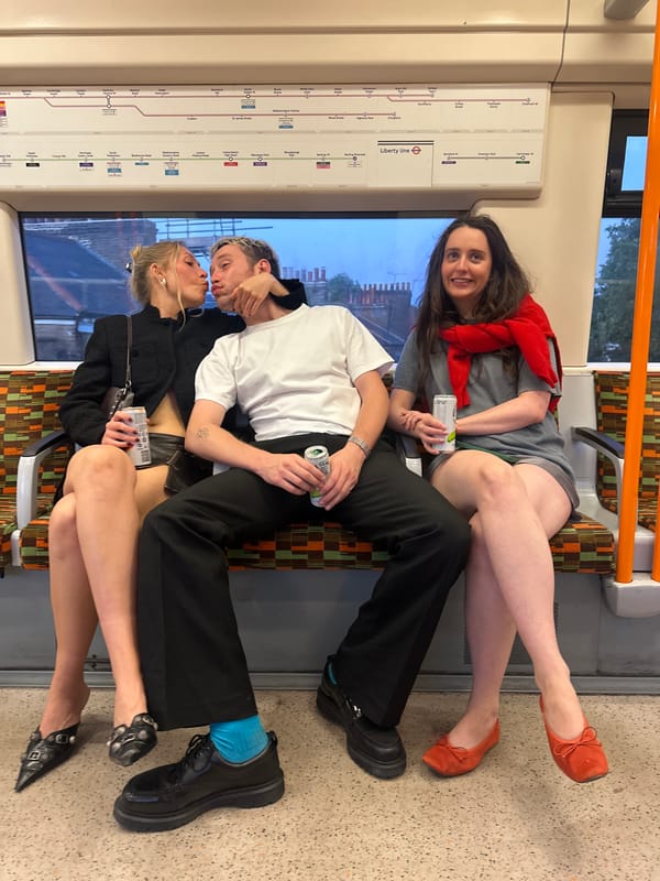 Quiet moment on a London Underground train