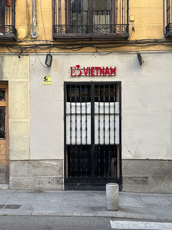 Vietnamese restaurant showcases Spanish cuisine in Madrid storefront