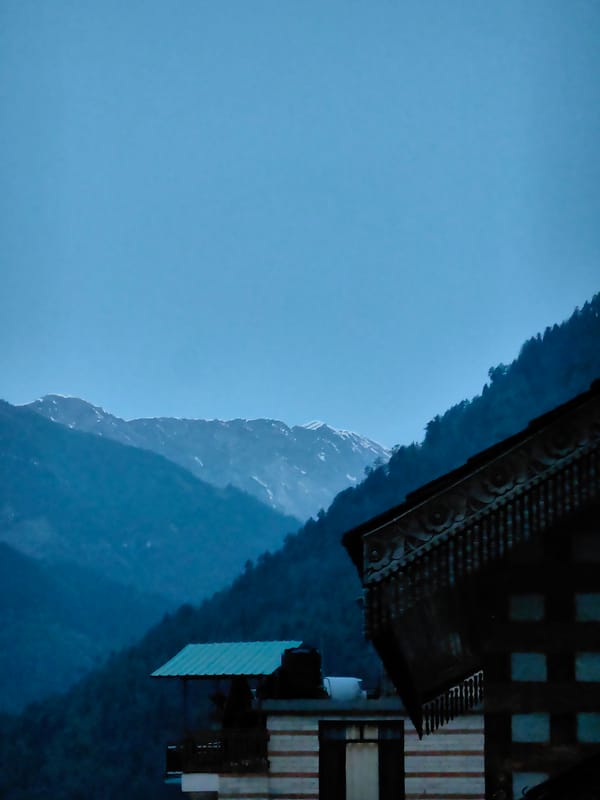 Himalayan village Vashisht documented through twilight into night June 9
