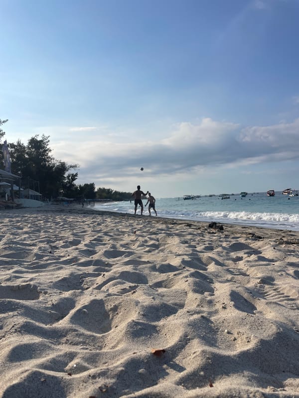 Lazy morning beach session on an Indonesian shore