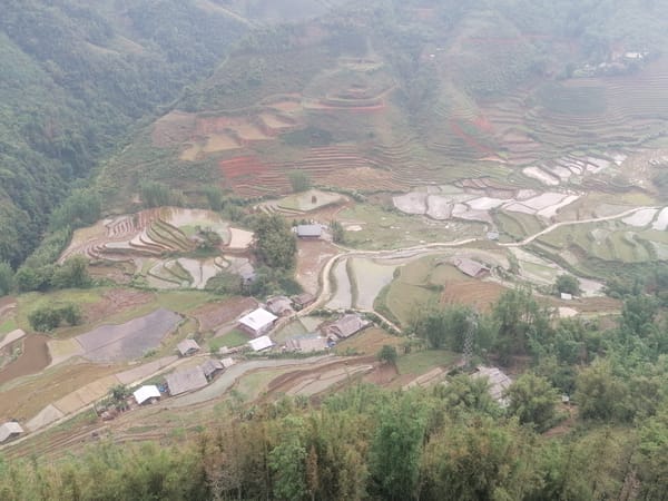 Aerial views capture Sa Pa's terraced landscapes and misty mountains