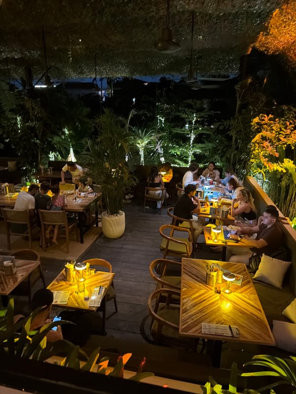 Evening out at a Mengwi restaurant and bar, Bali