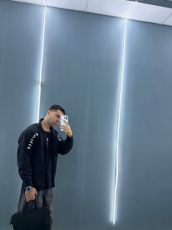 Man takes selfie in Krasnoyarsk indoor space