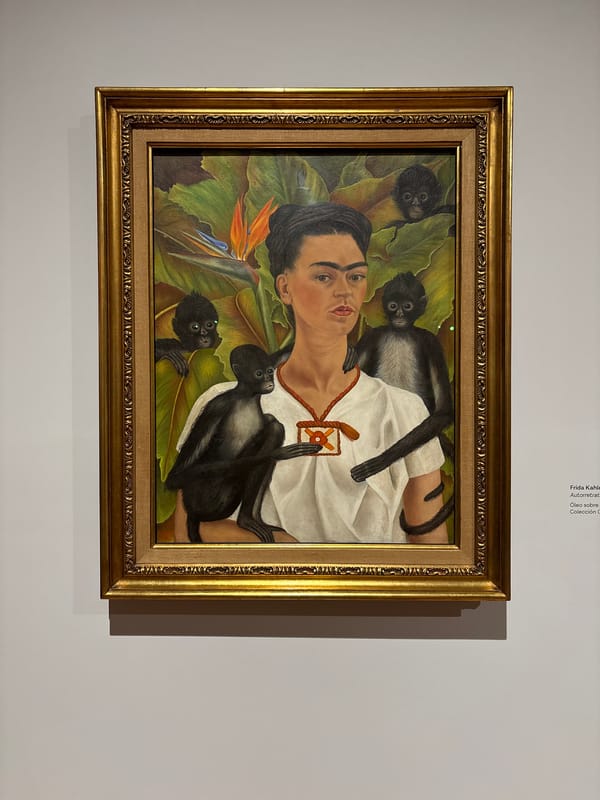 Museum visitors document Frida Kahlo artwork in Mexico City