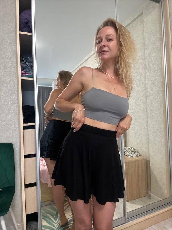 Morning routine at home: outfits, coffee, cat, and a butterfly tattoo