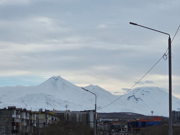 Urban life documented in mountainous Russian-speaking city during spring