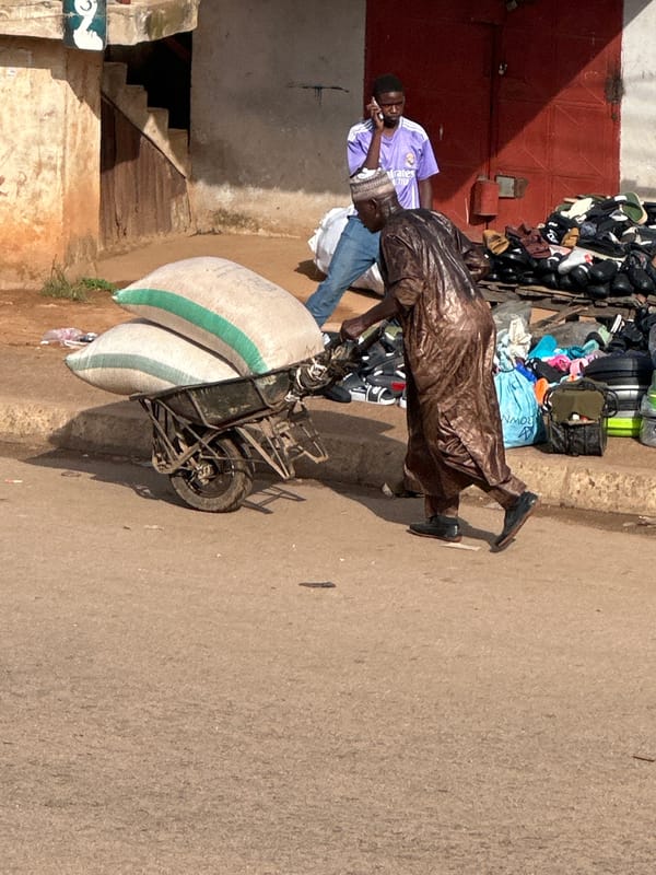 Morning street scenes across Bukuru, Nigeria markets and roads