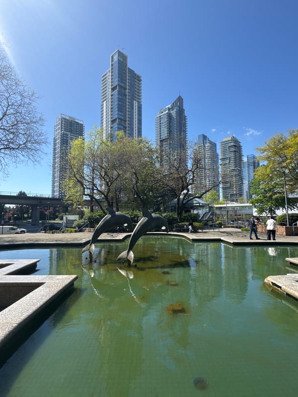 Metro Vancouver building water feature documented by witnesses