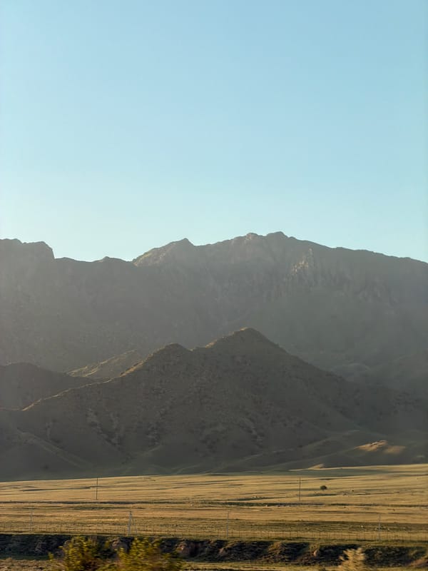 Clear skies over Kyrgyzstan mountain range captured by witness