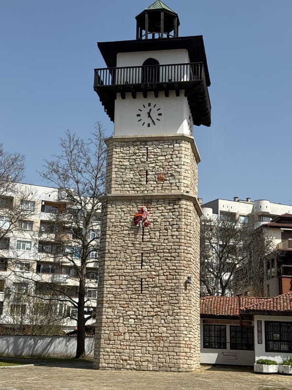 Historic clock tower documented in Dobrich, Bulgaria