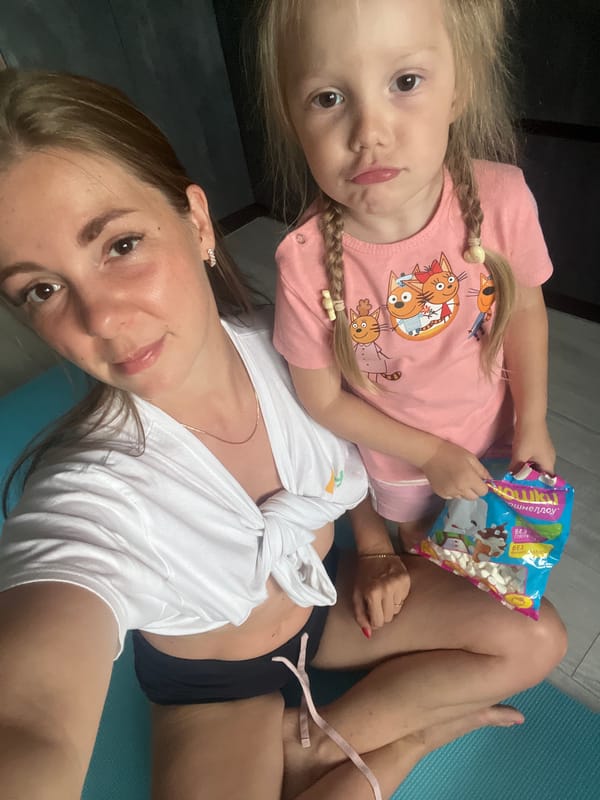 Lazy afternoon indoors in Chelyabinsk, yoga mat and all