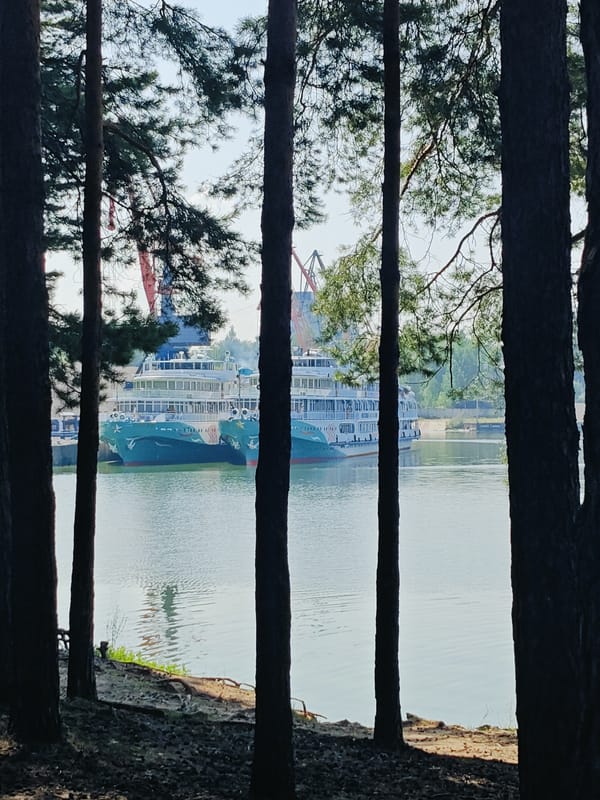 Summer day at Chaikovsky's Kama River port and beach