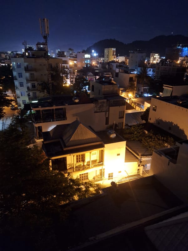 Nha Trang's nighttime streets and skyline, seen from all angles