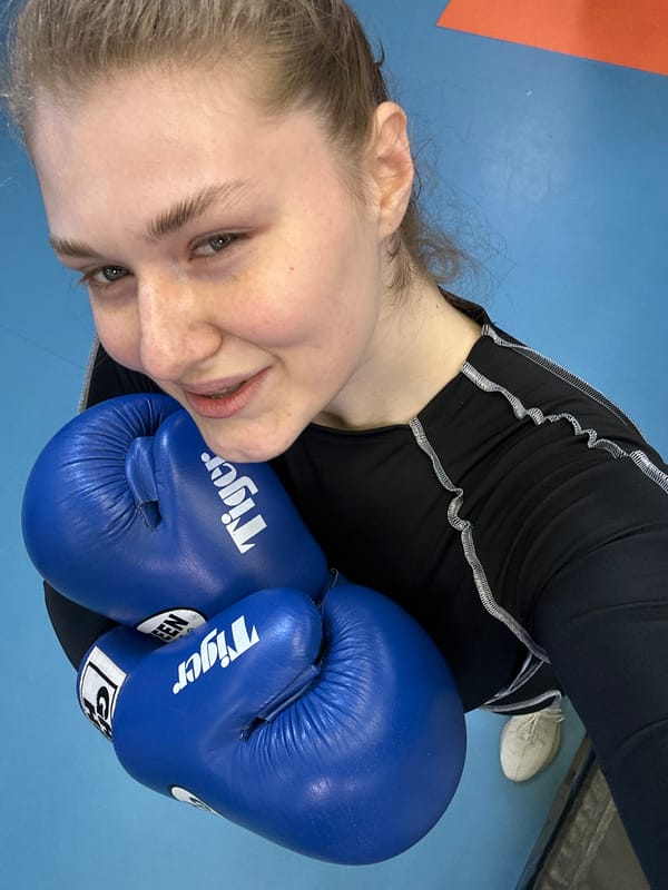 Women's boxing training session documented at Kazan gymnasium