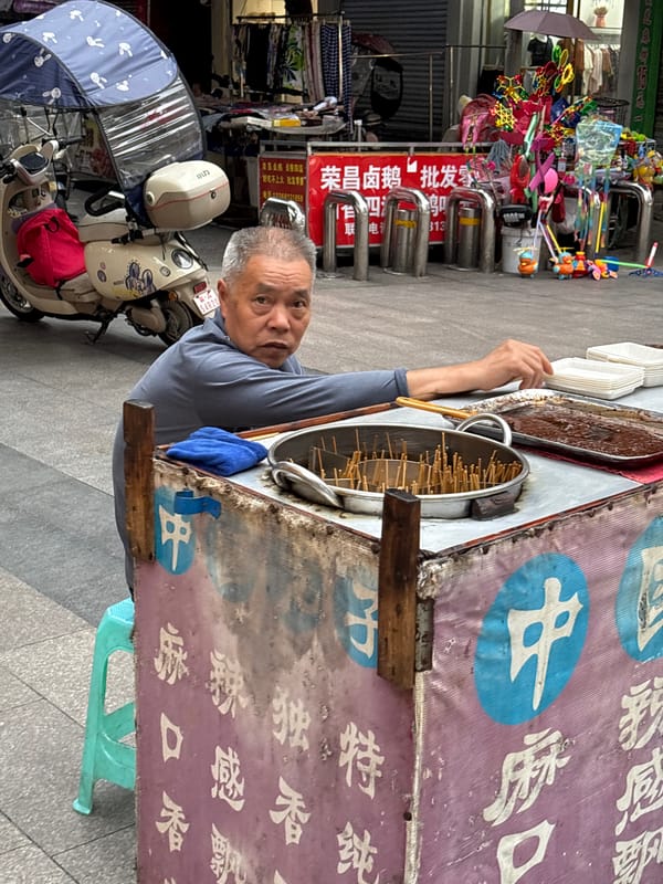 Daily life scenes captured across Jiangjin streets and food stalls