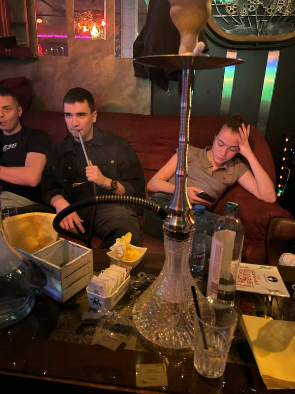 Group enjoys hookah session at Pleven lounge