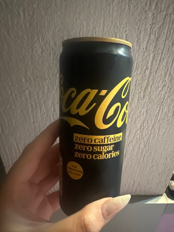 Person holds Coca-Cola Zero can in Petrich, Bulgaria