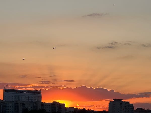 Minsk sunset watched from multiple angles across the city