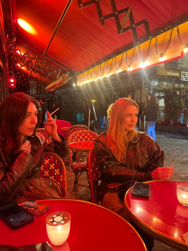 Women document Paris night out at restaurant and bar