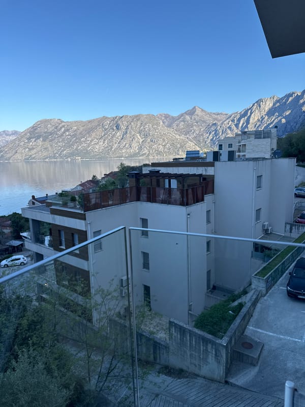 Clear morning views captured of Kotor Bay from Dobrota