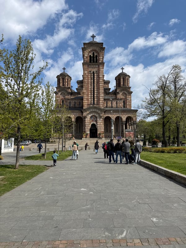 Morning scenes documented around Belgrade's Saint Mark's Church area