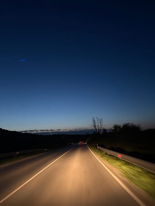 Twilight scene captured on road in Zdravets, Bulgaria