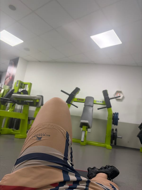 Morning gym workout session recorded in Shumen, Bulgaria
