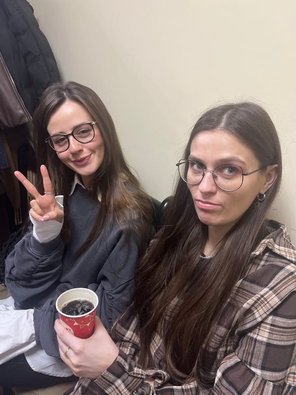 Young women pose for photo in Krasnoyarsk