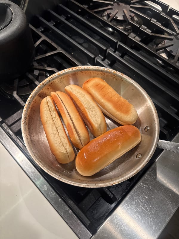 Late-night cooking and relaxing dog captured in New York home