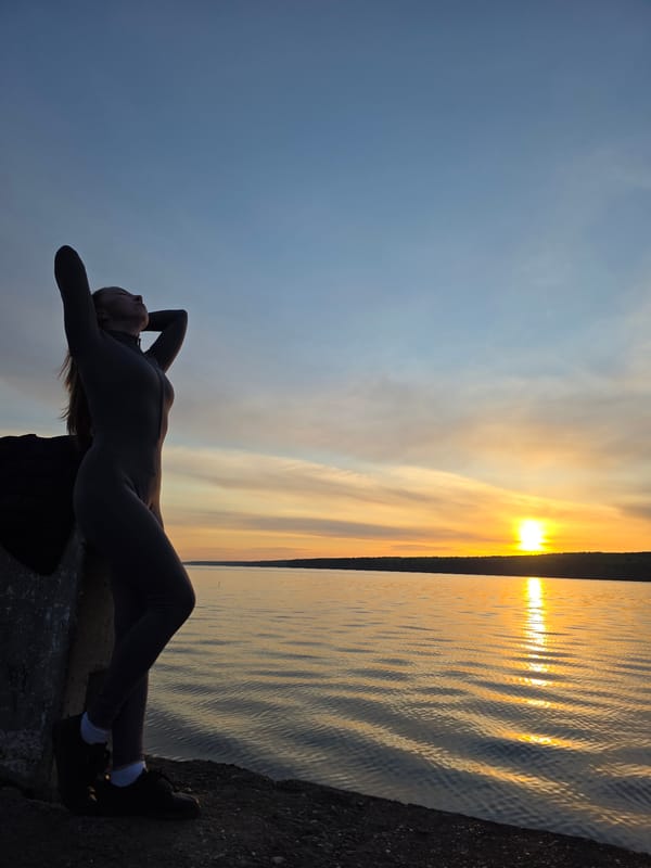 Quiet sunset moments captured at Chaikovsky waterfront in Russia