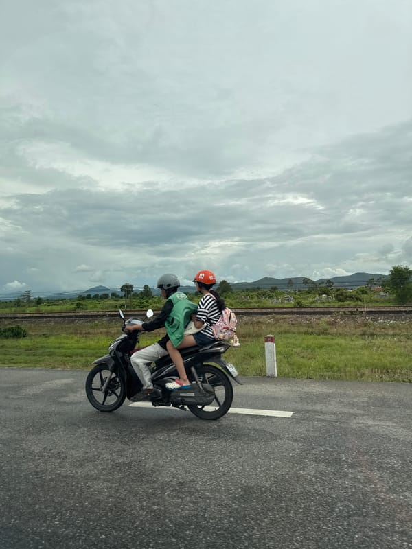Motorcycle ride through Kim Trà Ward streets
