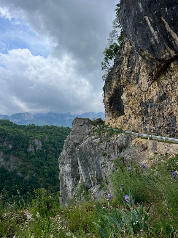 Two women pose for selfie near Montenegro canyon